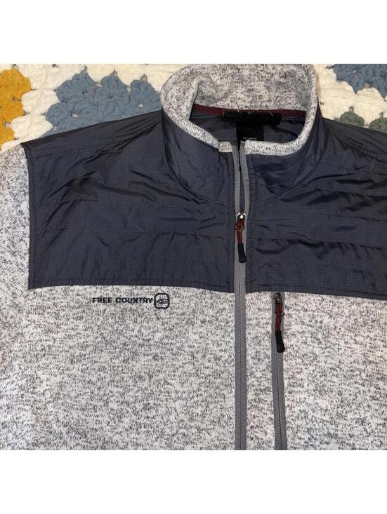 Free Country Other - Free Country Frore Sweater Knit Fleece Men’s 2XL Gray and Black Zip-Up Jacket